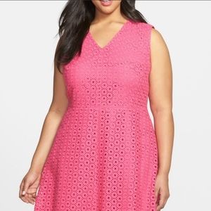 Halogen fit and flare eyelet dress